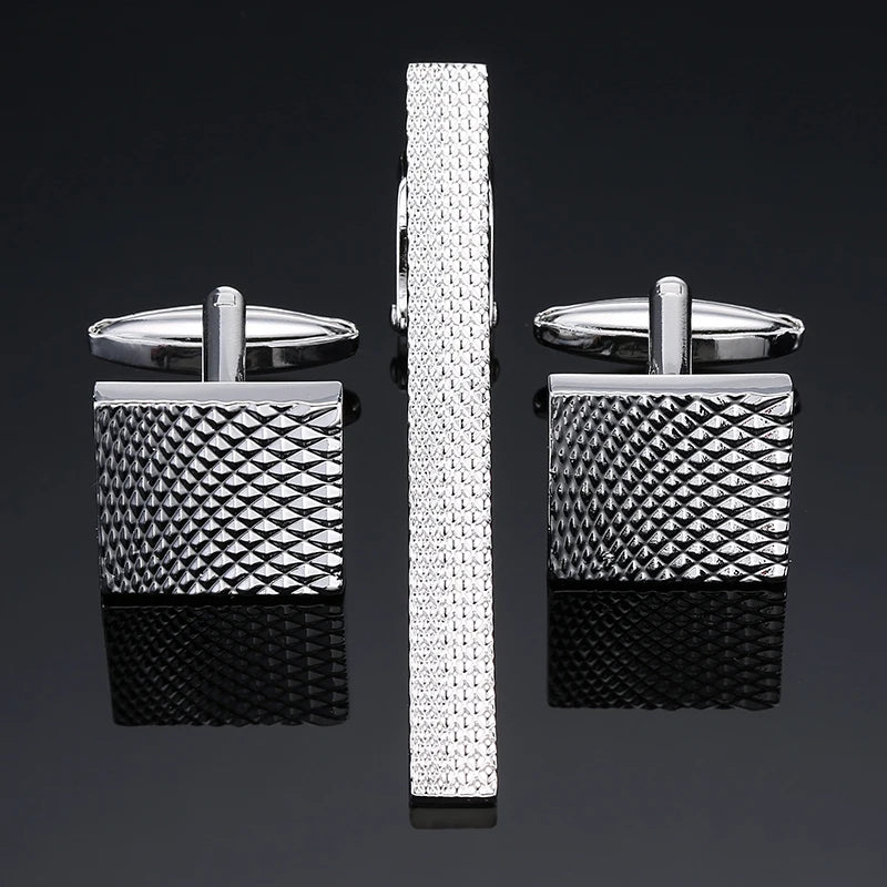 Classic Laser-Engraved Tie Clip & Cufflink Set