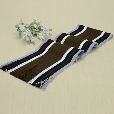 Casual Cashmere Men Striped Scarf – Winter Warm Tassel Shawl