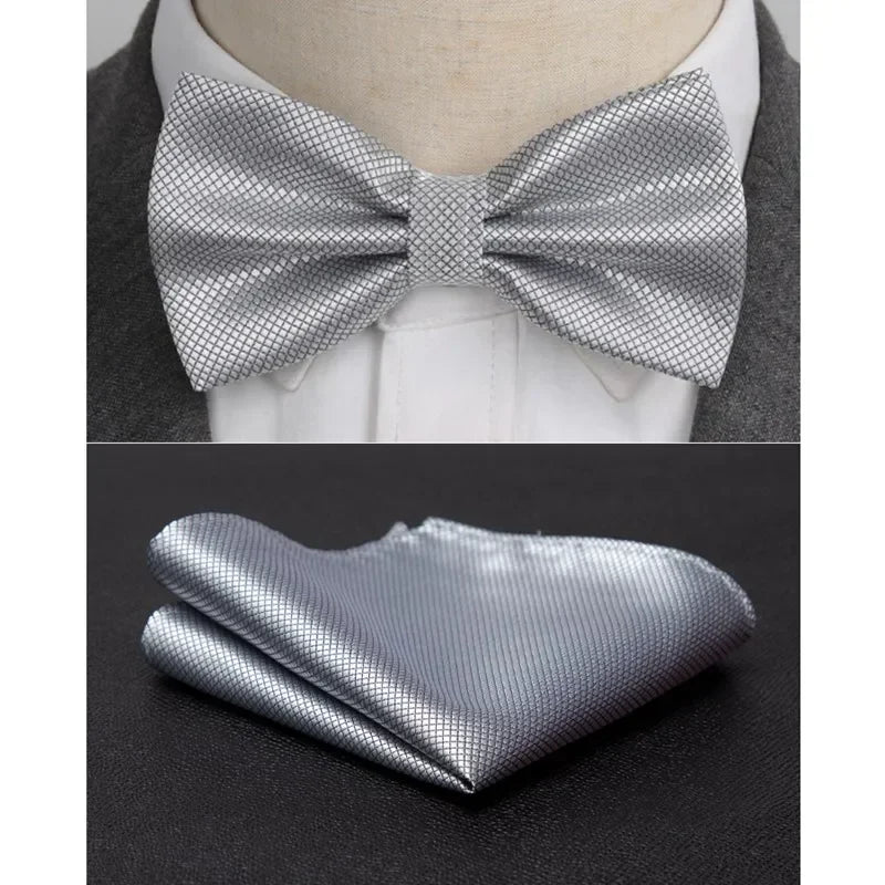 Velvero™ 2-Piece Bowtie & Cravat Set – Solid Color Formal Accessory for Weddings & Events