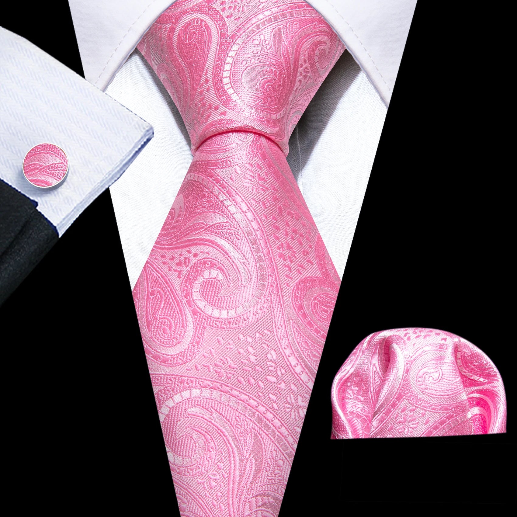 The Pink Coral Silk Tie Set