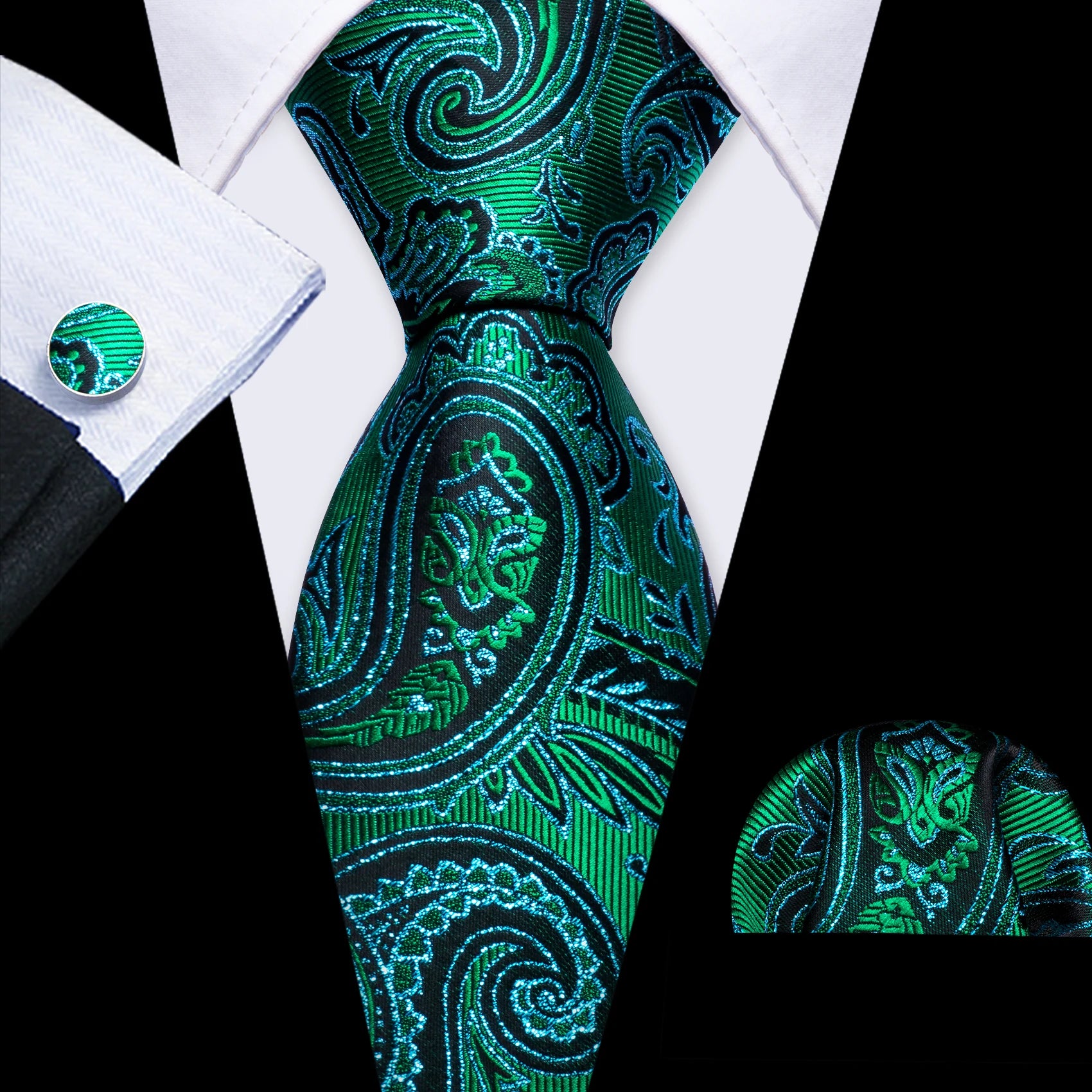 The Green Silk Tie Set