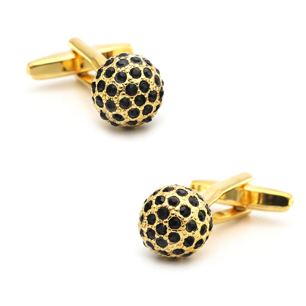 Crystal Heart Brass Cufflinks