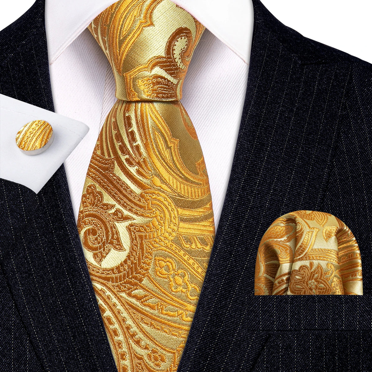 Golden Hour Jacquard Tie & Accessories Set