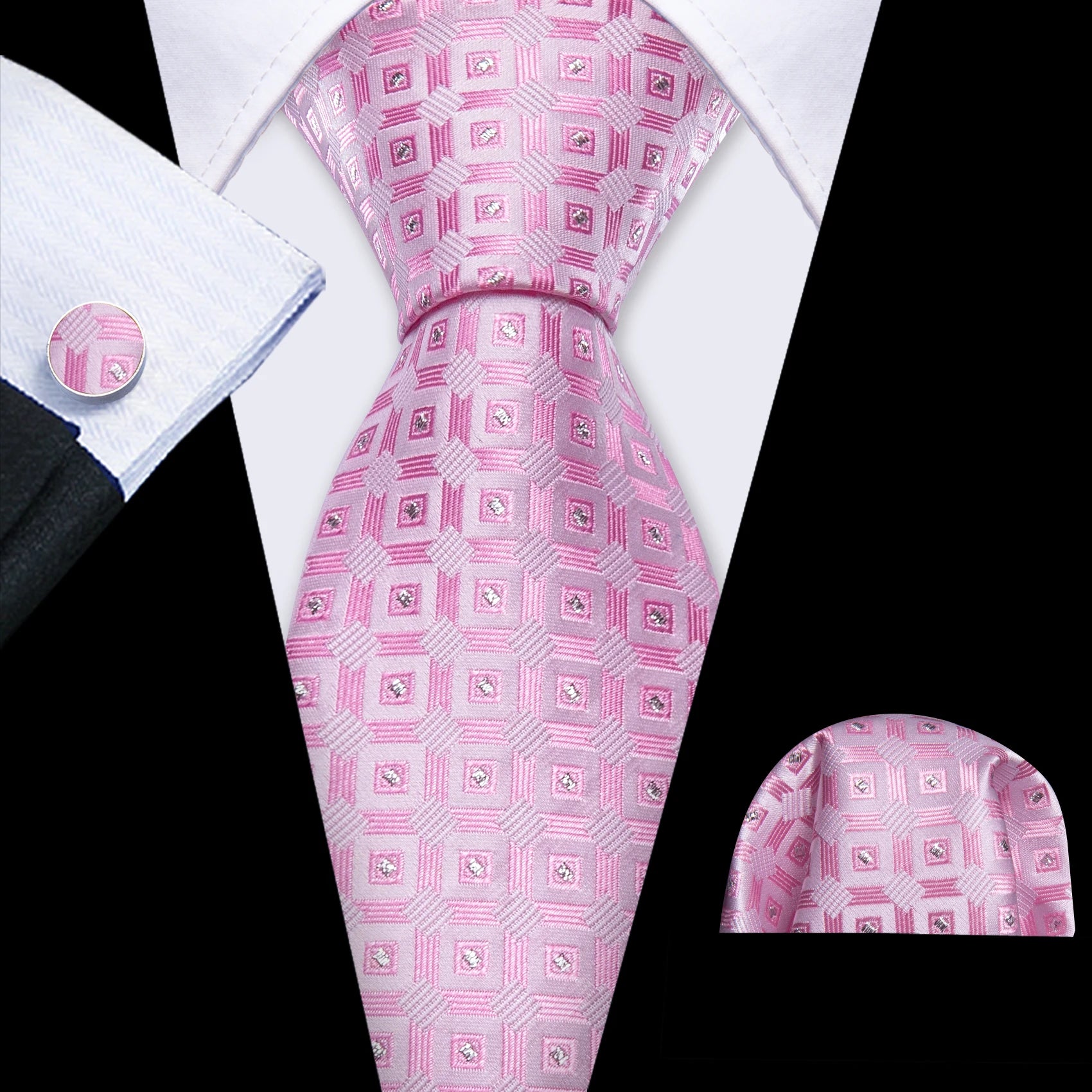 The Pink Coral Silk Tie Set