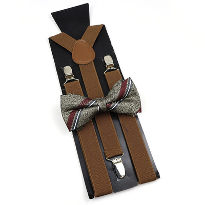 The Langford Striped Suspenders & Bowtie Set