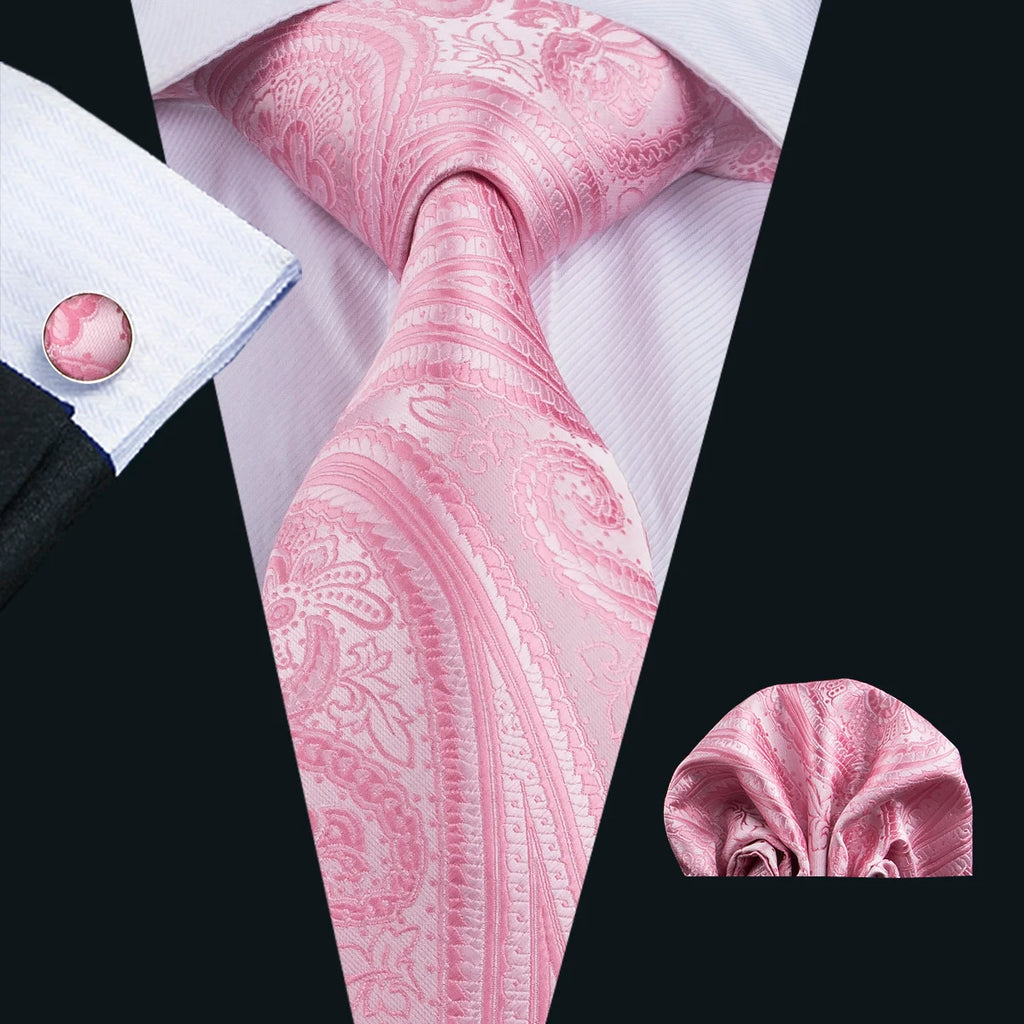 The Pink Coral Silk Tie Set