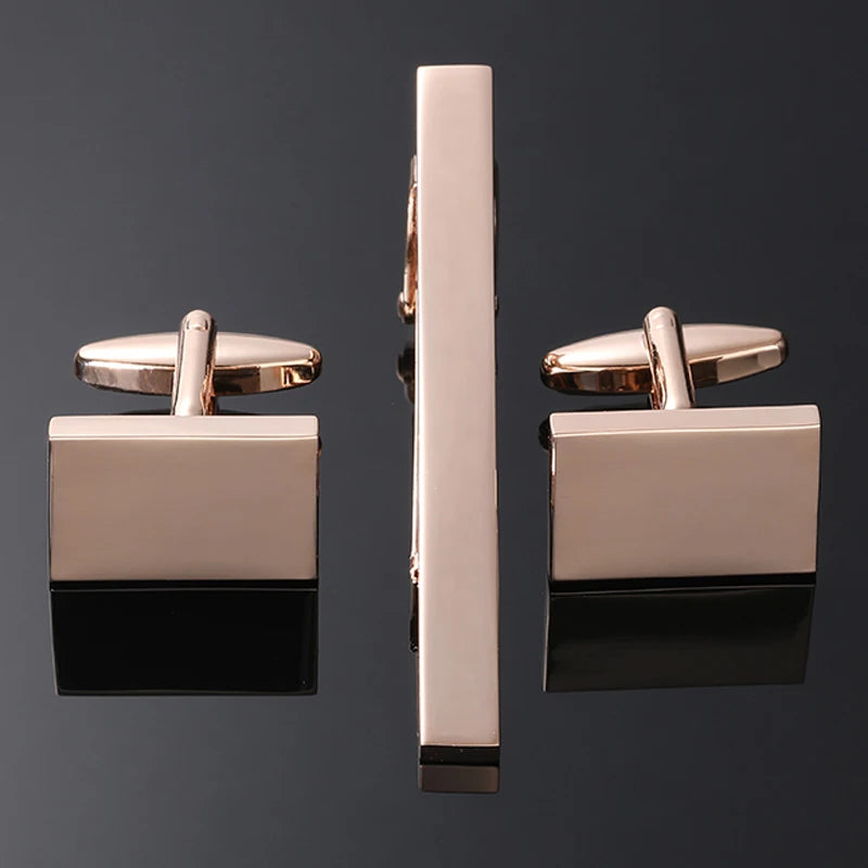 Classic Laser-Engraved Tie Clip & Cufflink Set