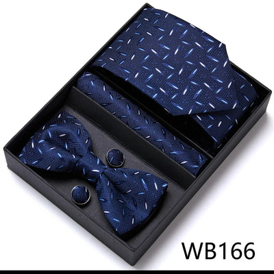 VanGise Prestige Tuxedo Gift Set – Silk Tie, Bow Tie, Cufflinks & Handkerchief