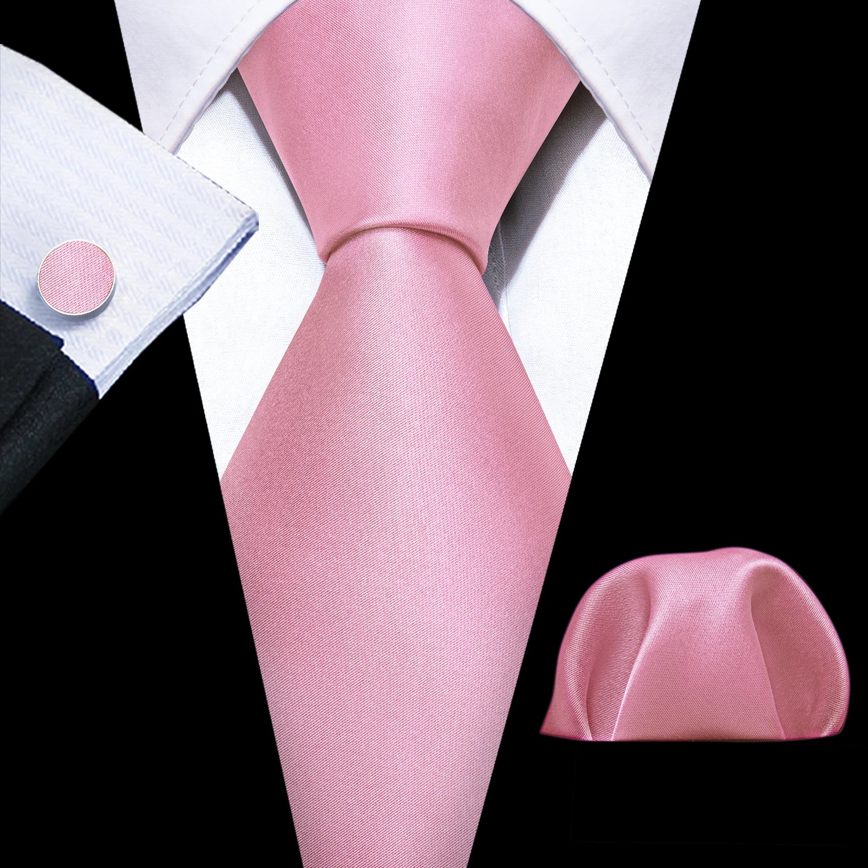 The Pink Coral Silk Tie Set