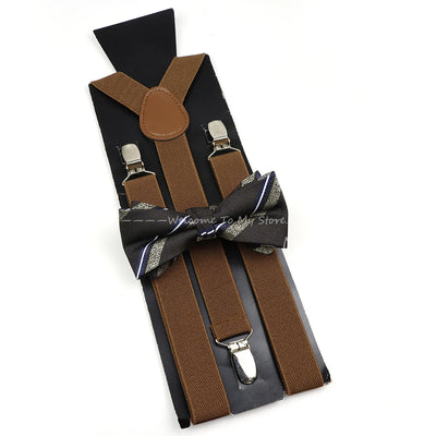 The Langford Striped Suspenders & Bowtie Set