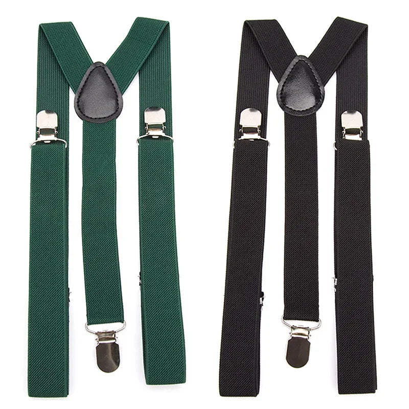 Elegant Elastic Y-Back Suspenders – Adjustable Unisex Braces in 26 Colors
