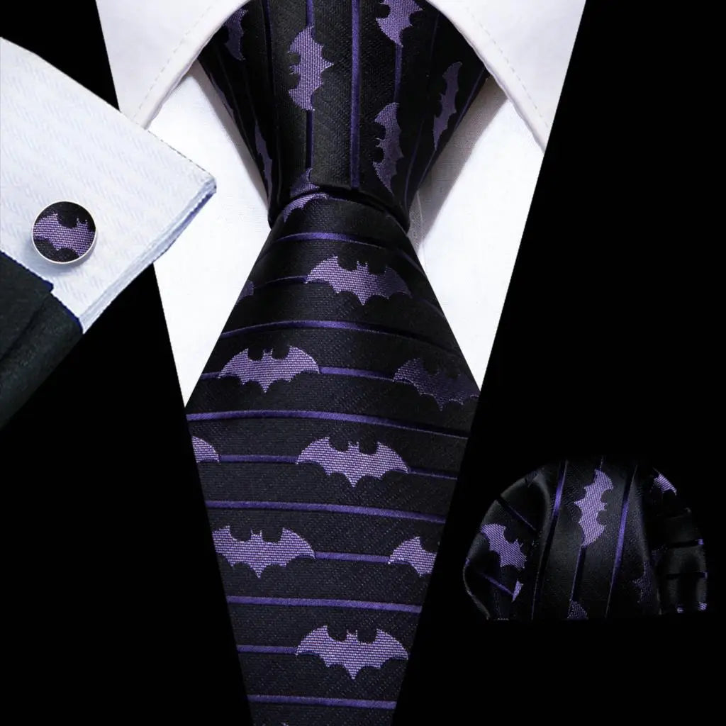 The Purple Floral Silk Tie Set
