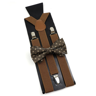 The Langford Striped Suspenders & Bowtie Set