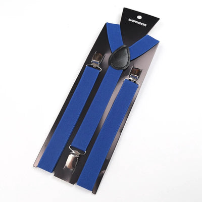 Unisex Solid Color Elastic Leather Suspenders – Adjustable Braces for Suits, Skirts & Weddings