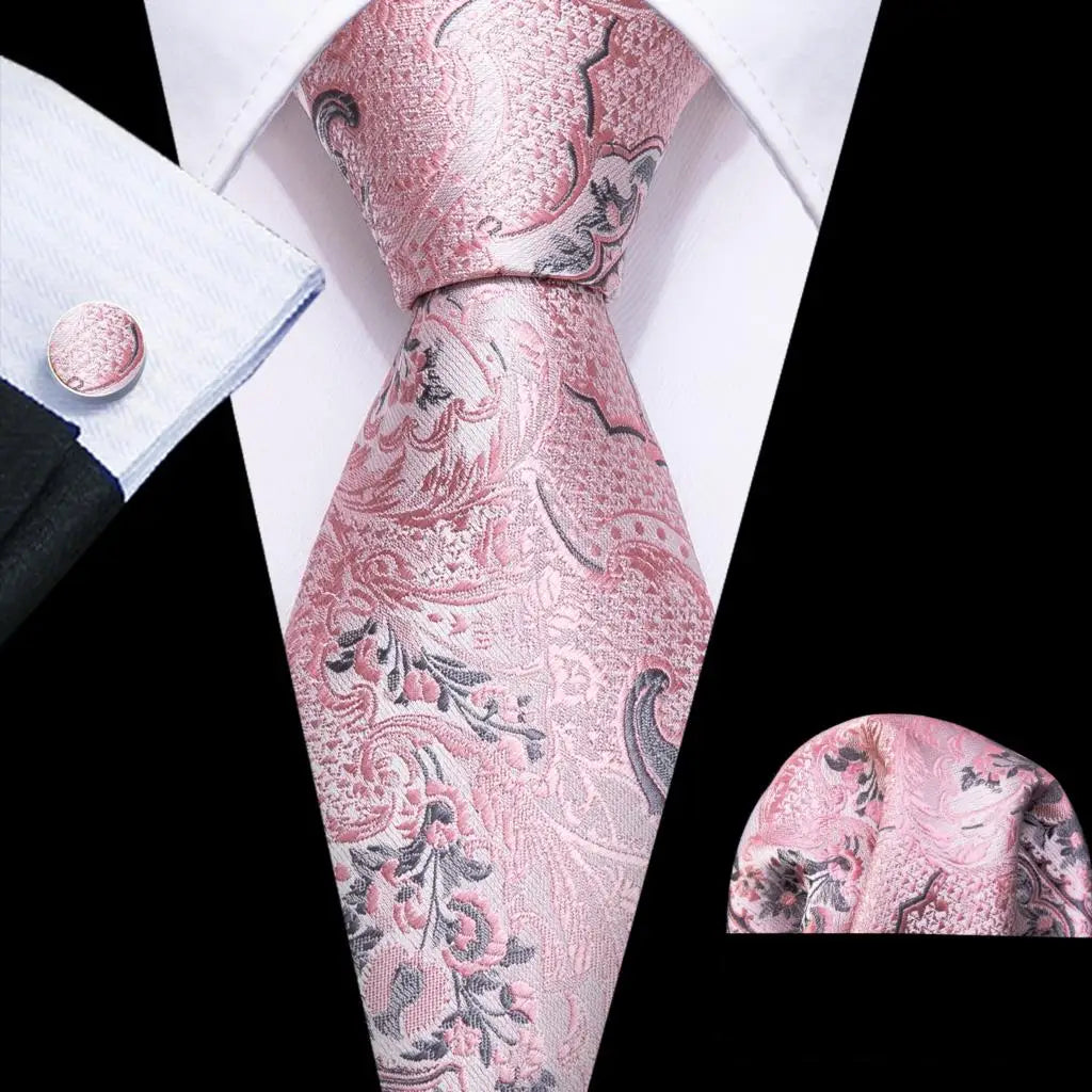 The Pink Coral Silk Tie Set