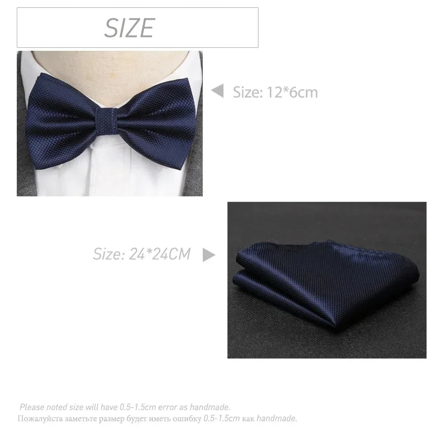 Velvero™ 2-Piece Bowtie & Cravat Set – Solid Color Formal Accessory for Weddings & Events