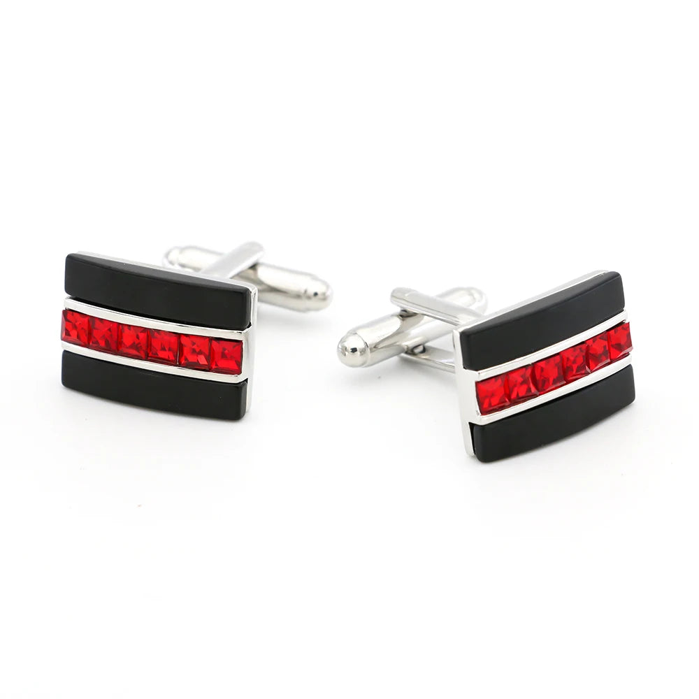 Crystal Heart Brass Cufflinks