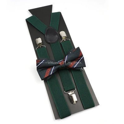 The Langford Striped Suspenders & Bowtie Set