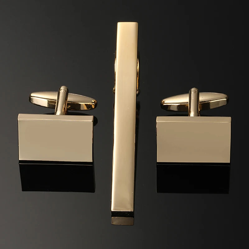 Classic Laser-Engraved Tie Clip & Cufflink Set