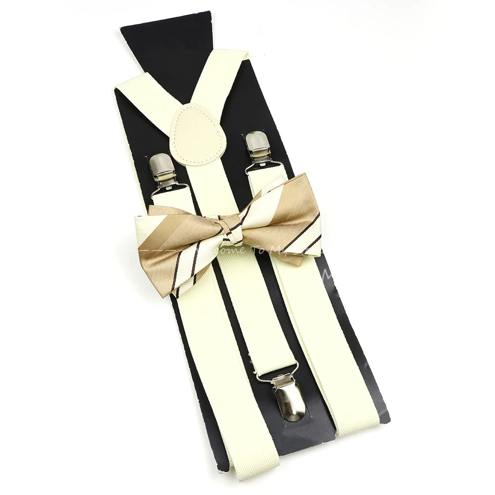 The Langford Striped Suspenders & Bowtie Set