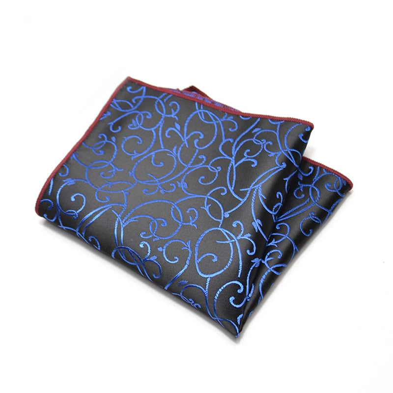 25cm Men’s Classic Paisley Striped Pocket Square – Elegant Handkerchief for Suit & Wedding