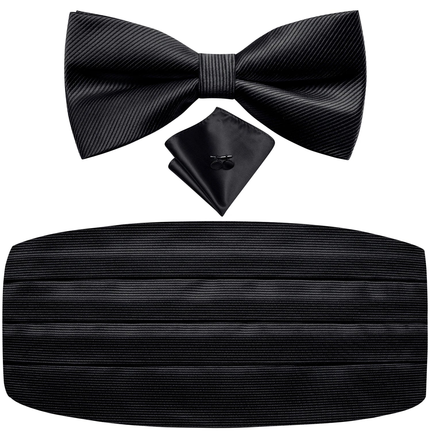 Black Vintage Floral Cummerbund & Bow Tie Set