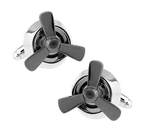 Classic Engine Motif Brass Cufflinks
