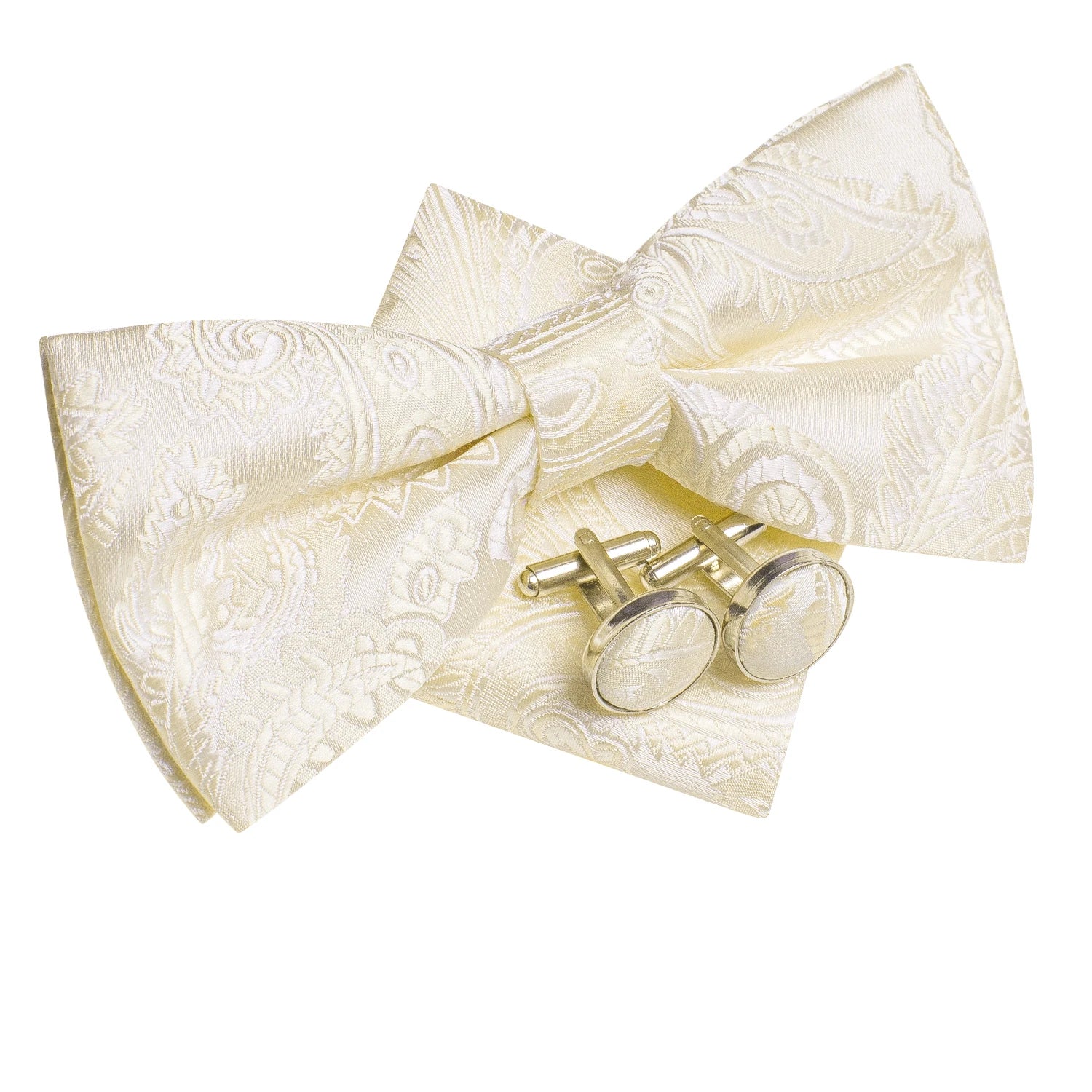 Champagne Gold Floral Pre-Tied Bow Tie Gift Set