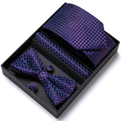 VanGise Prestige Tuxedo Gift Set – Silk Tie, Bow Tie, Cufflinks & Handkerchief