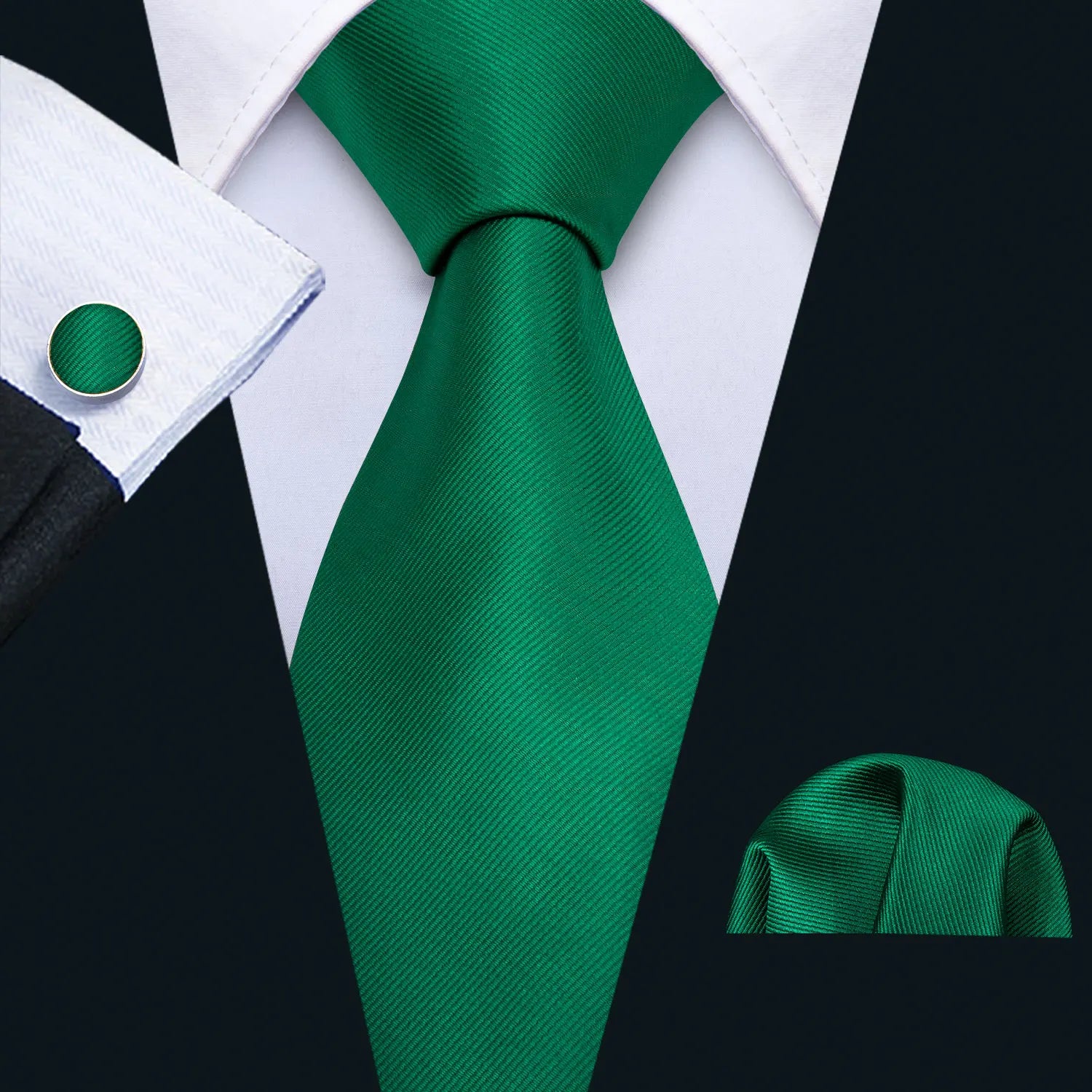 The Green Silk Tie Set