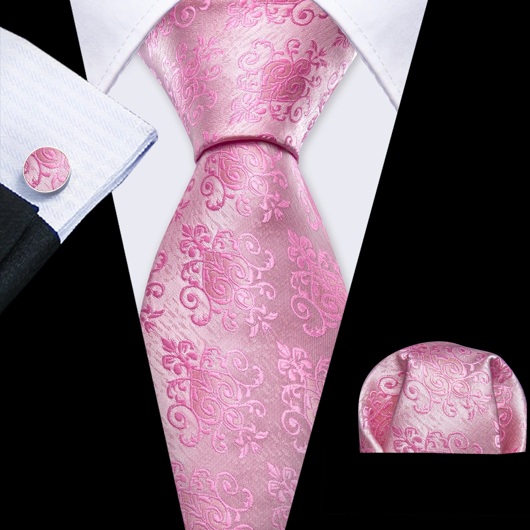 The Pink Coral Silk Tie Set