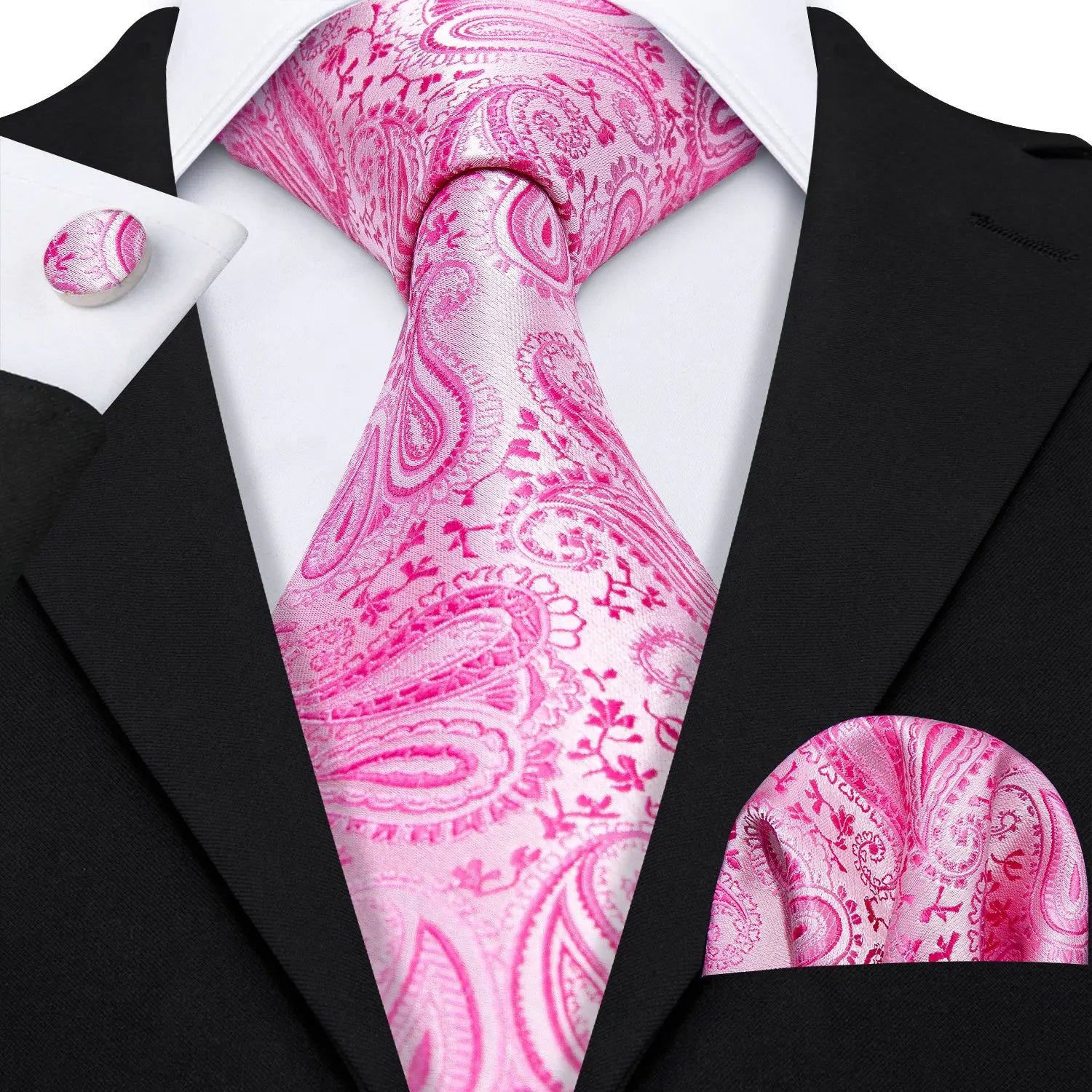 The Pink Coral Silk Tie Set
