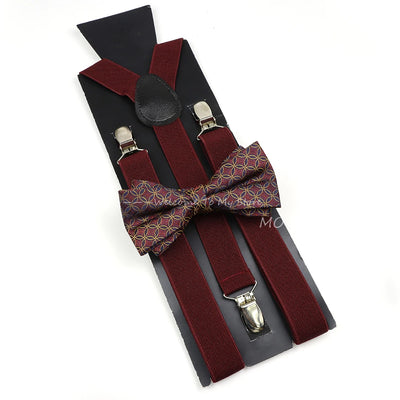 The Langford Striped Suspenders & Bowtie Set