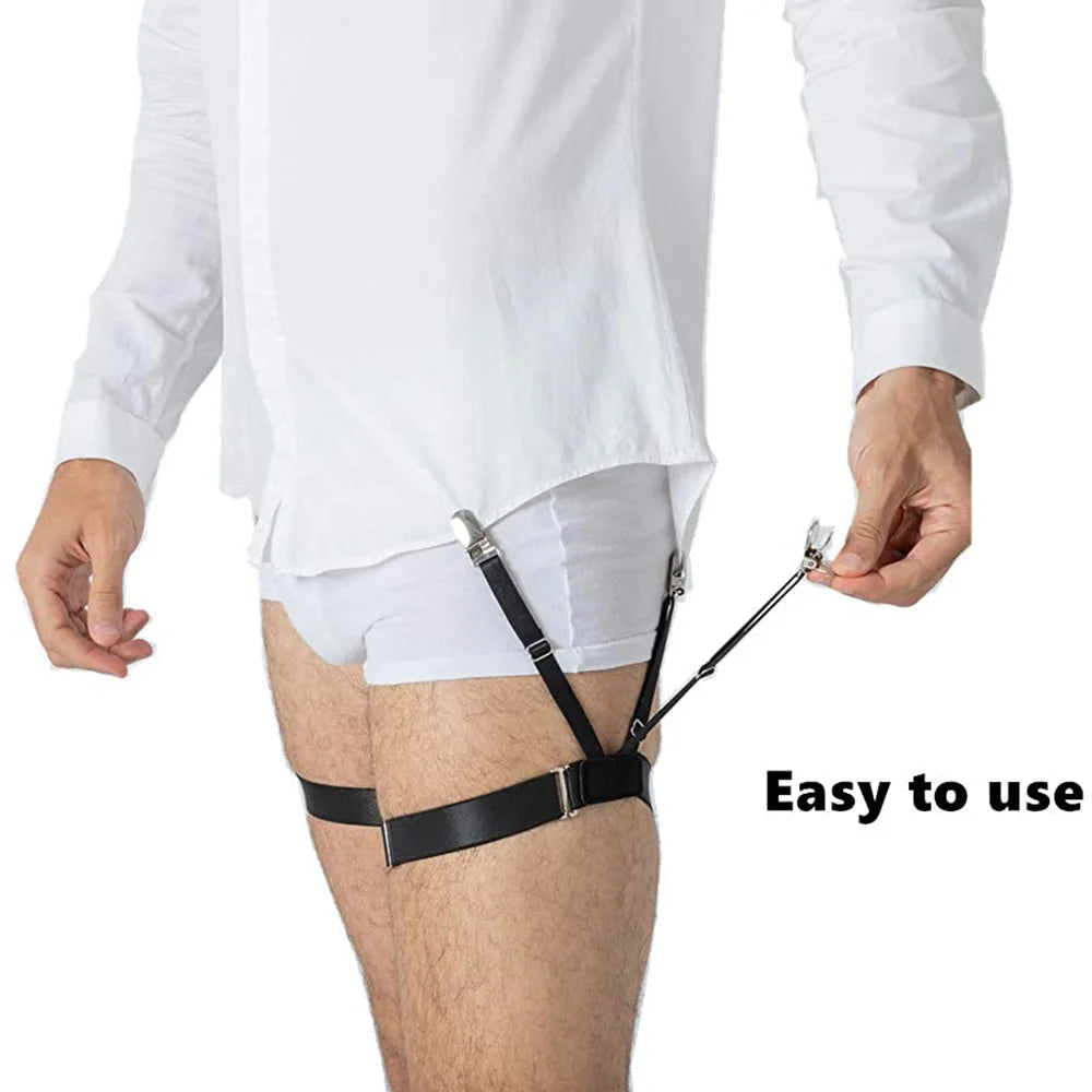 Men’s Adjustable Shirt Stays – Non-Slip Elastic Garters for a Perfectly Tucked Look
