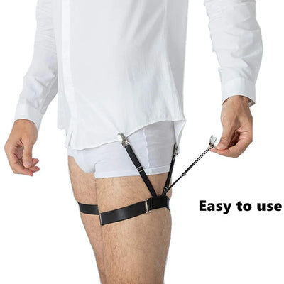 Men’s Adjustable Shirt Stays – Non-Slip Elastic Garters for a Perfectly Tucked Look
