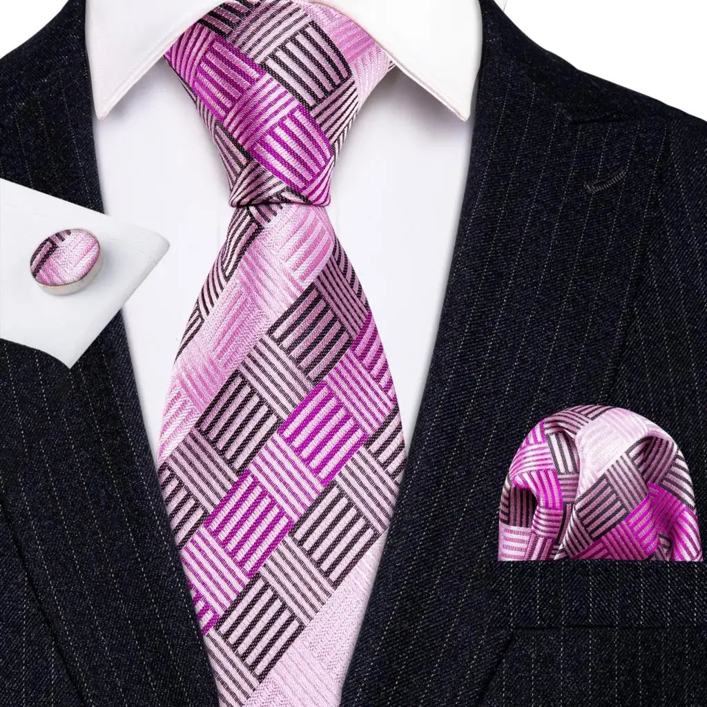 The Pink Coral Silk Tie Set