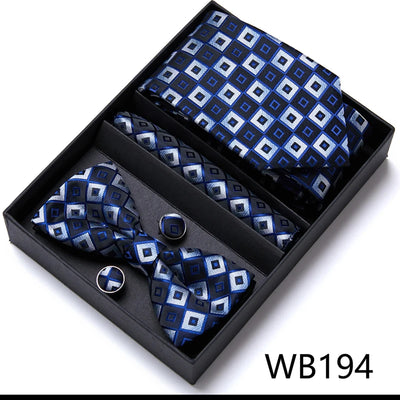 VanGise Prestige Tuxedo Gift Set – Silk Tie, Bow Tie, Cufflinks & Handkerchief
