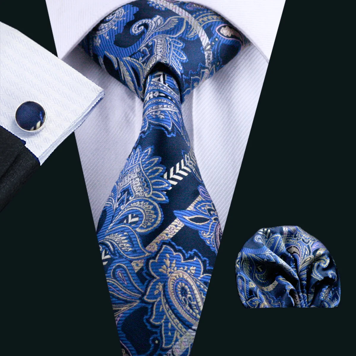 The Blue Spectrum Silk Tie Set