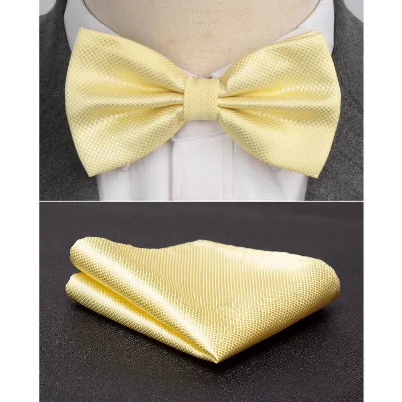 Velvero™ 2-Piece Bowtie & Cravat Set – Solid Color Formal Accessory for Weddings & Events