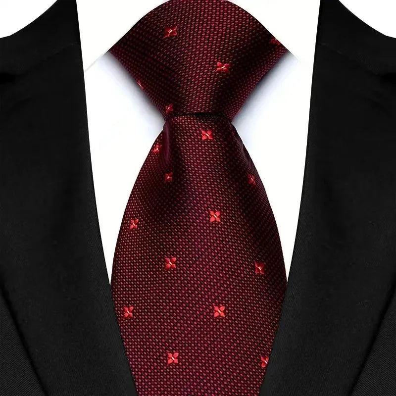 VelvetLine™ Classic Dark Red Paisley Tie (8CM)