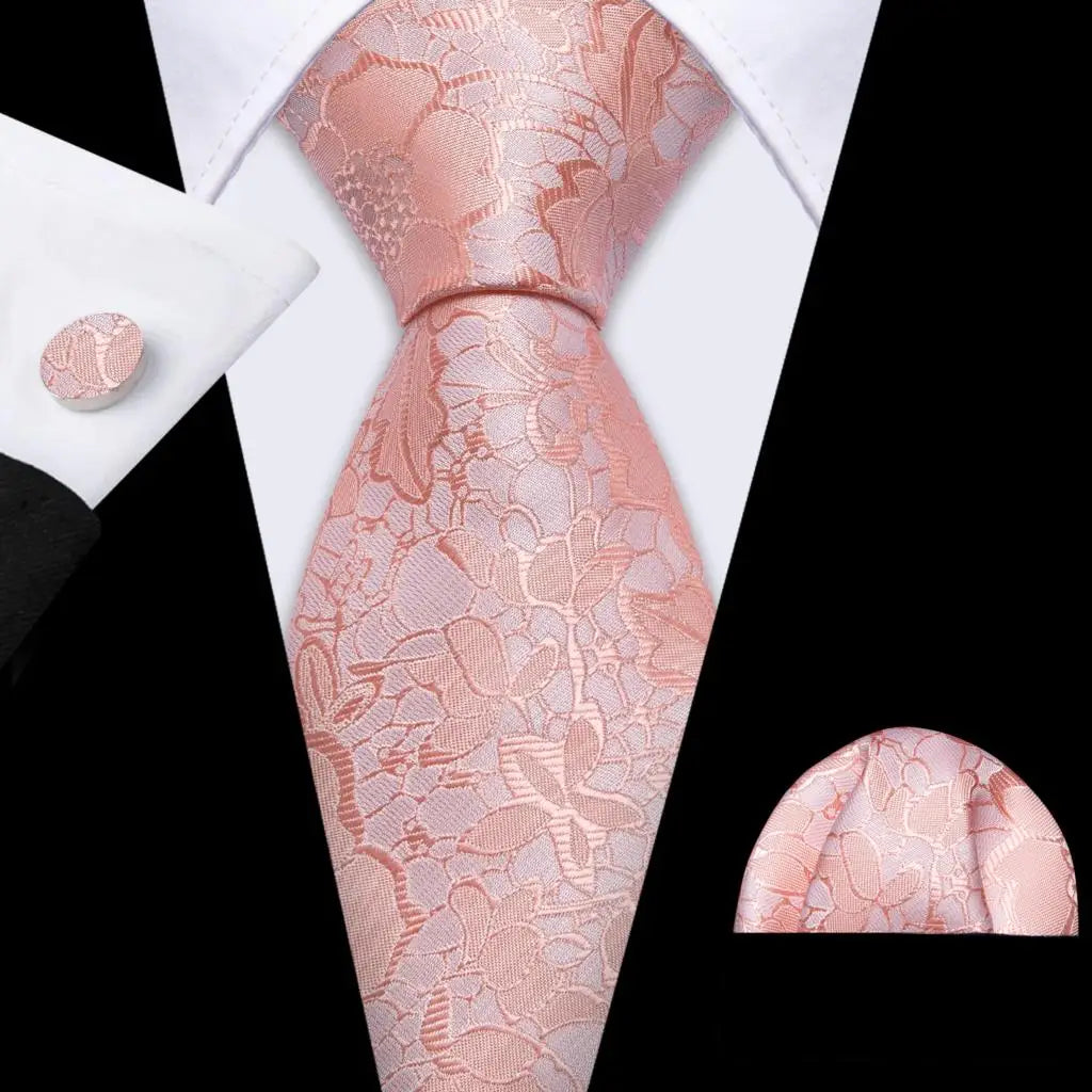 The Pink Coral Silk Tie Set