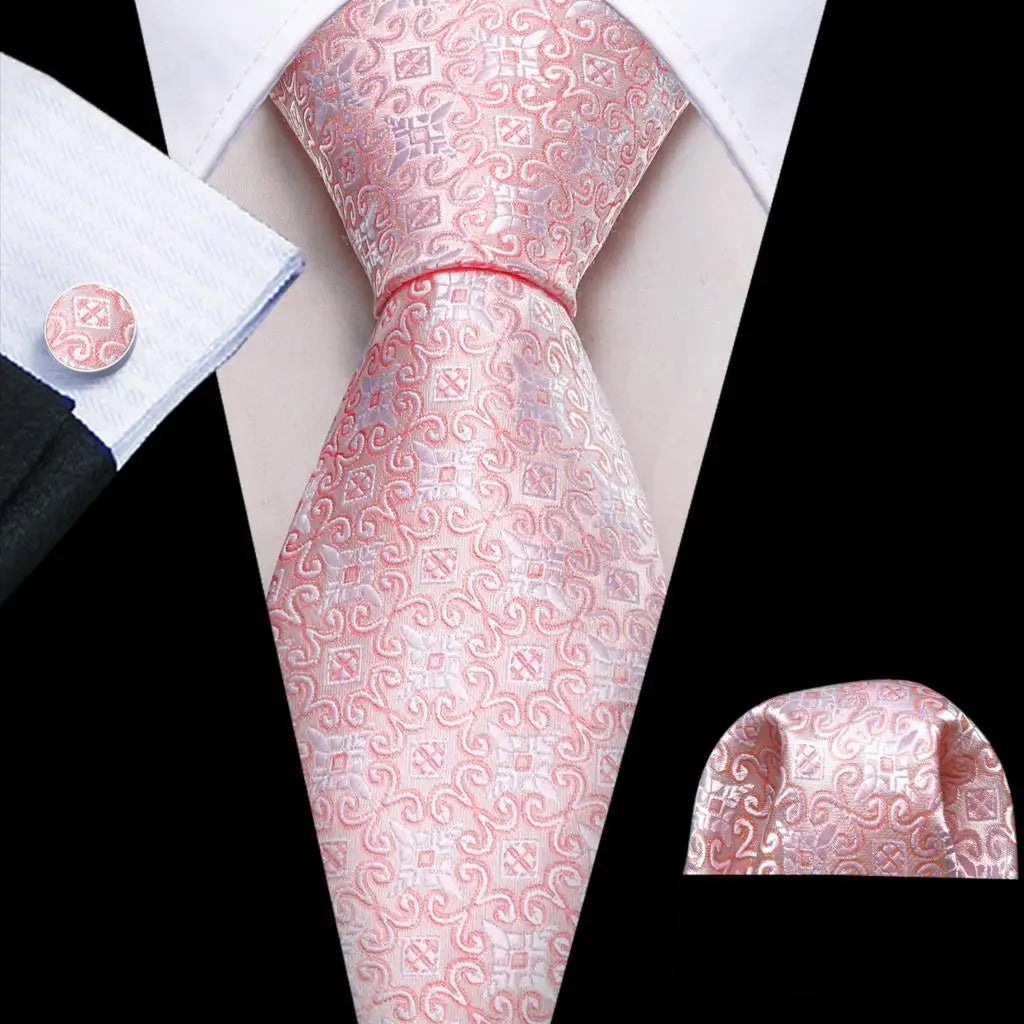 The Pink Coral Silk Tie Set