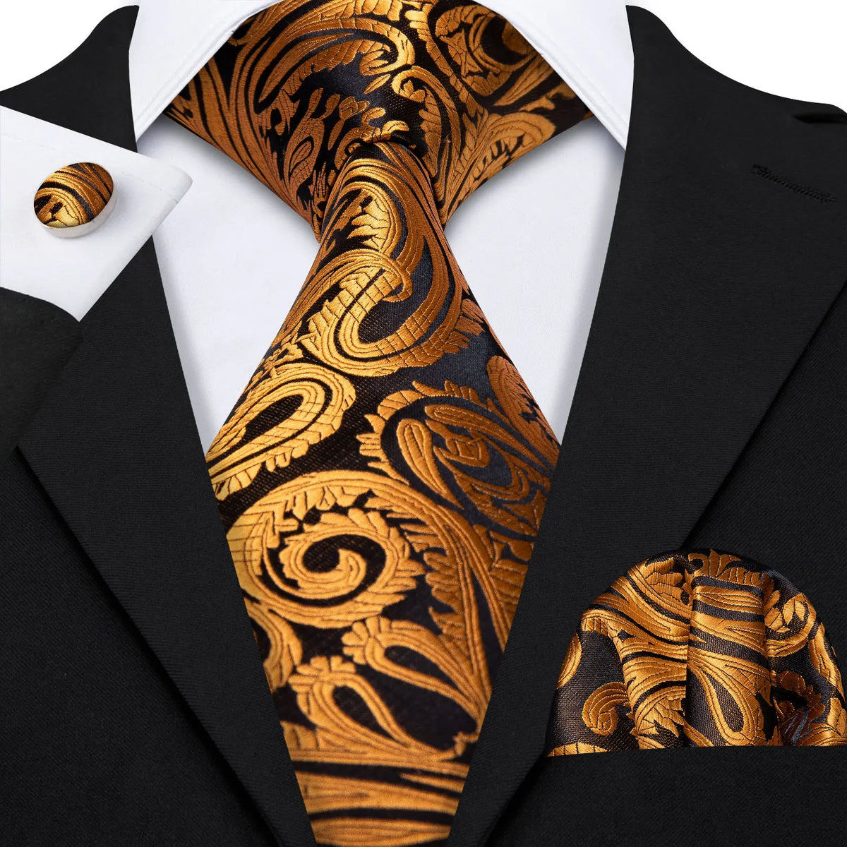 Golden Hour Jacquard Tie & Accessories Set