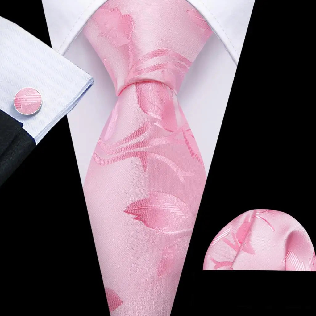The Pink Coral Silk Tie Set