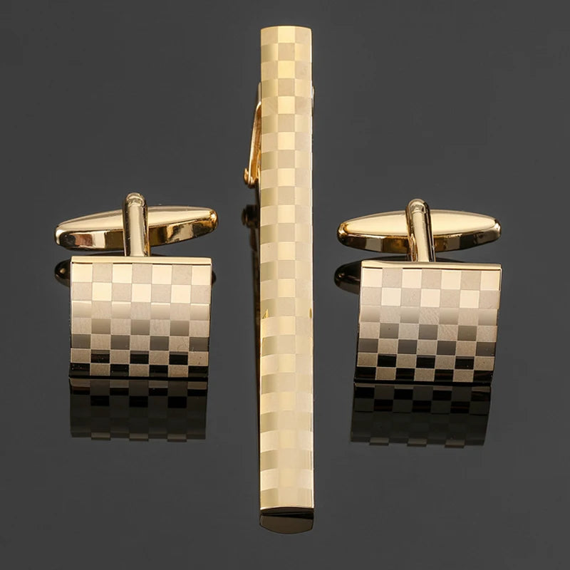 Classic Laser-Engraved Tie Clip & Cufflink Set