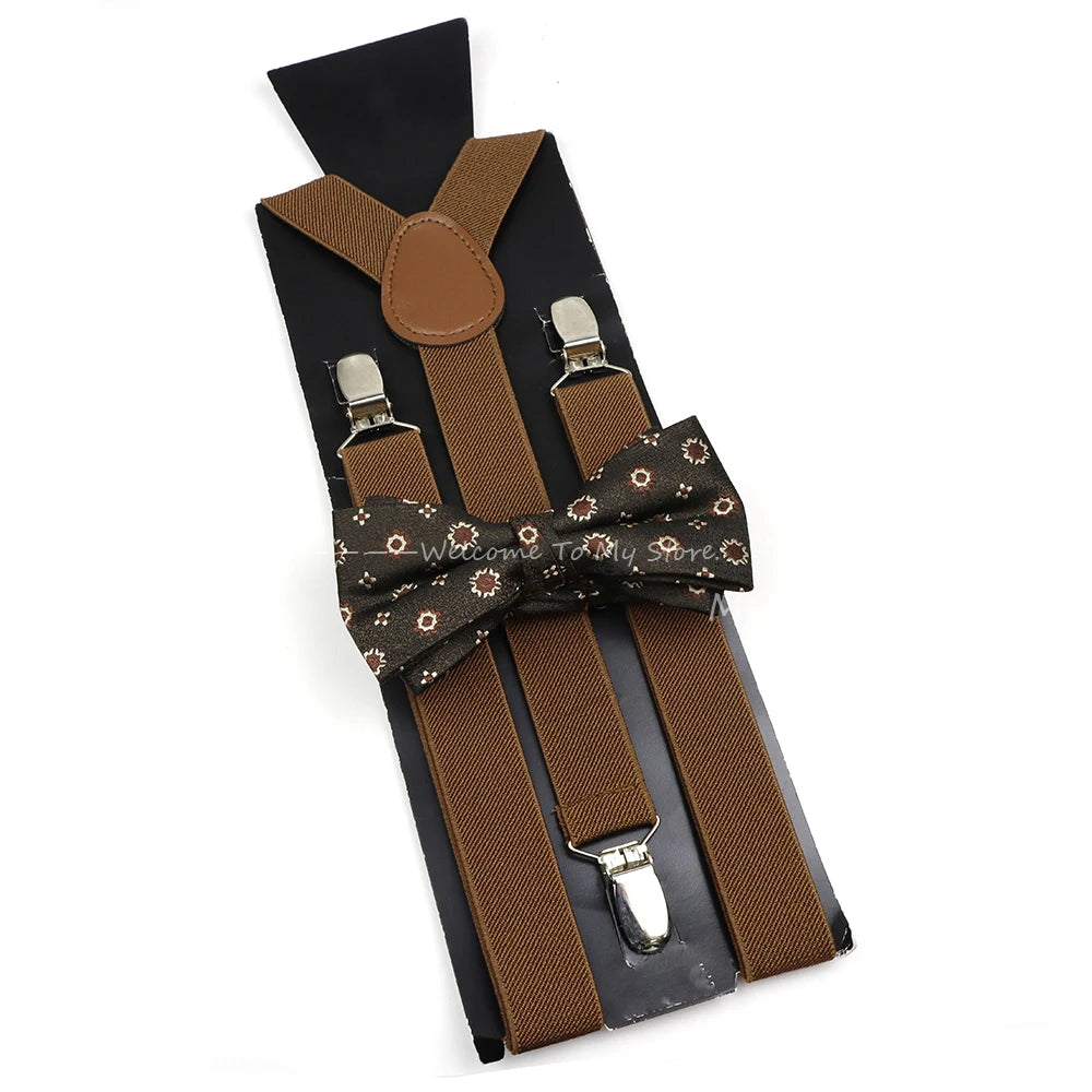 The Langford Striped Suspenders & Bowtie Set
