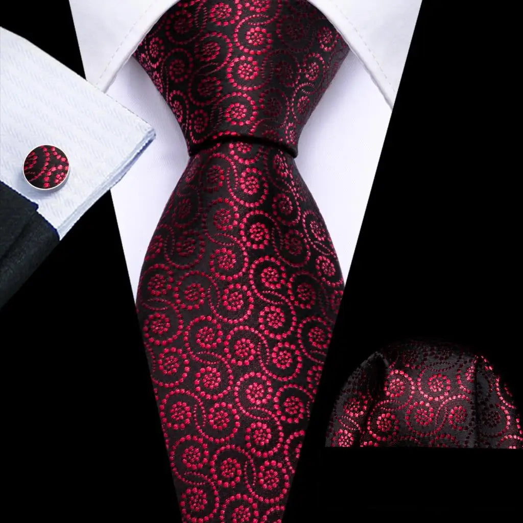 The Burgundy Rose Silk Tie Set