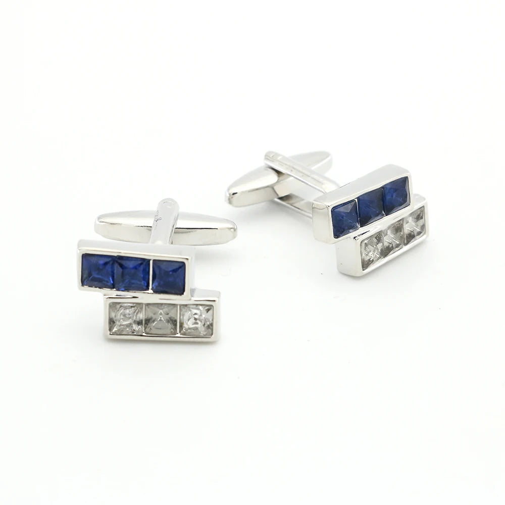 Crystal Heart Brass Cufflinks