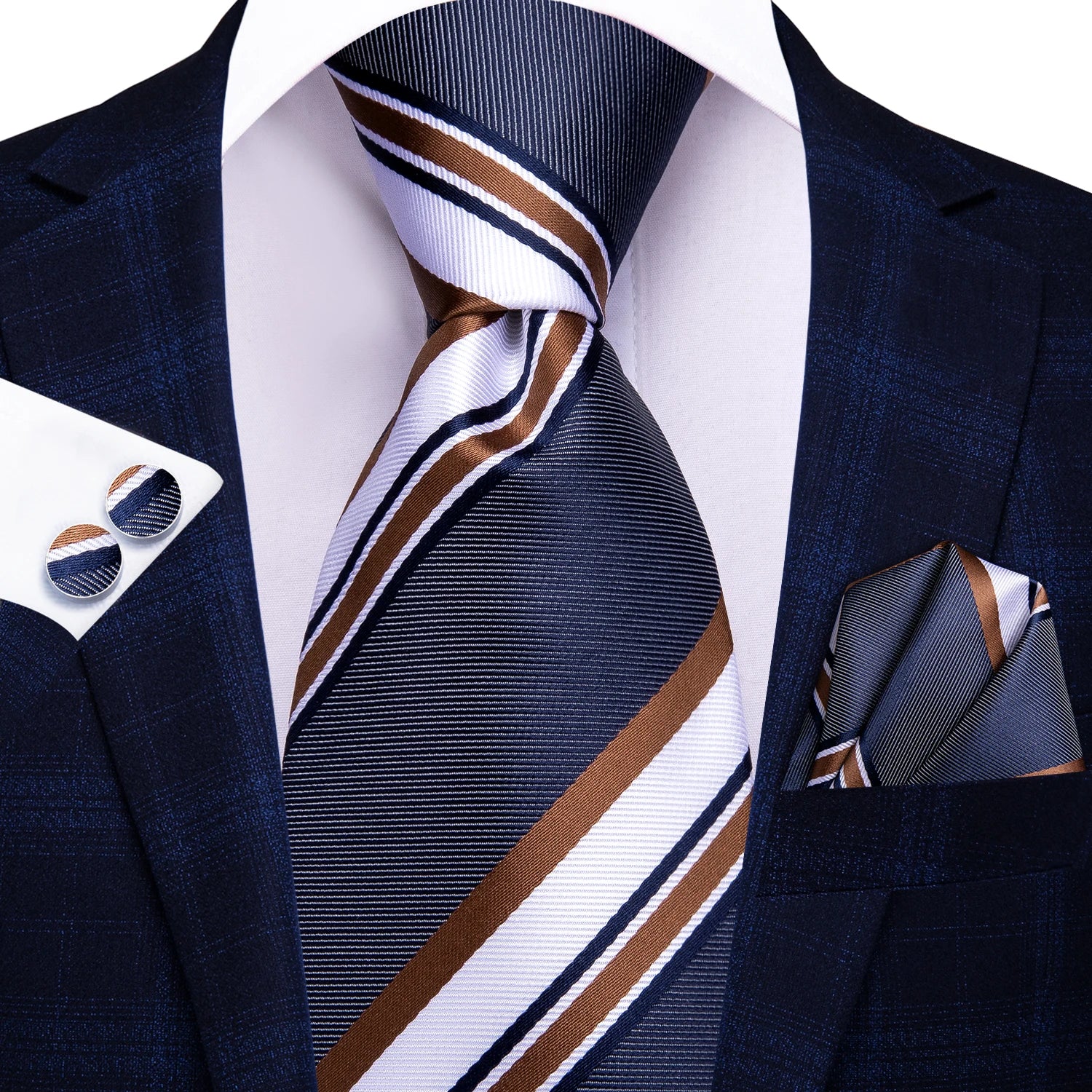 Regal Stripes Men’s Tie Set