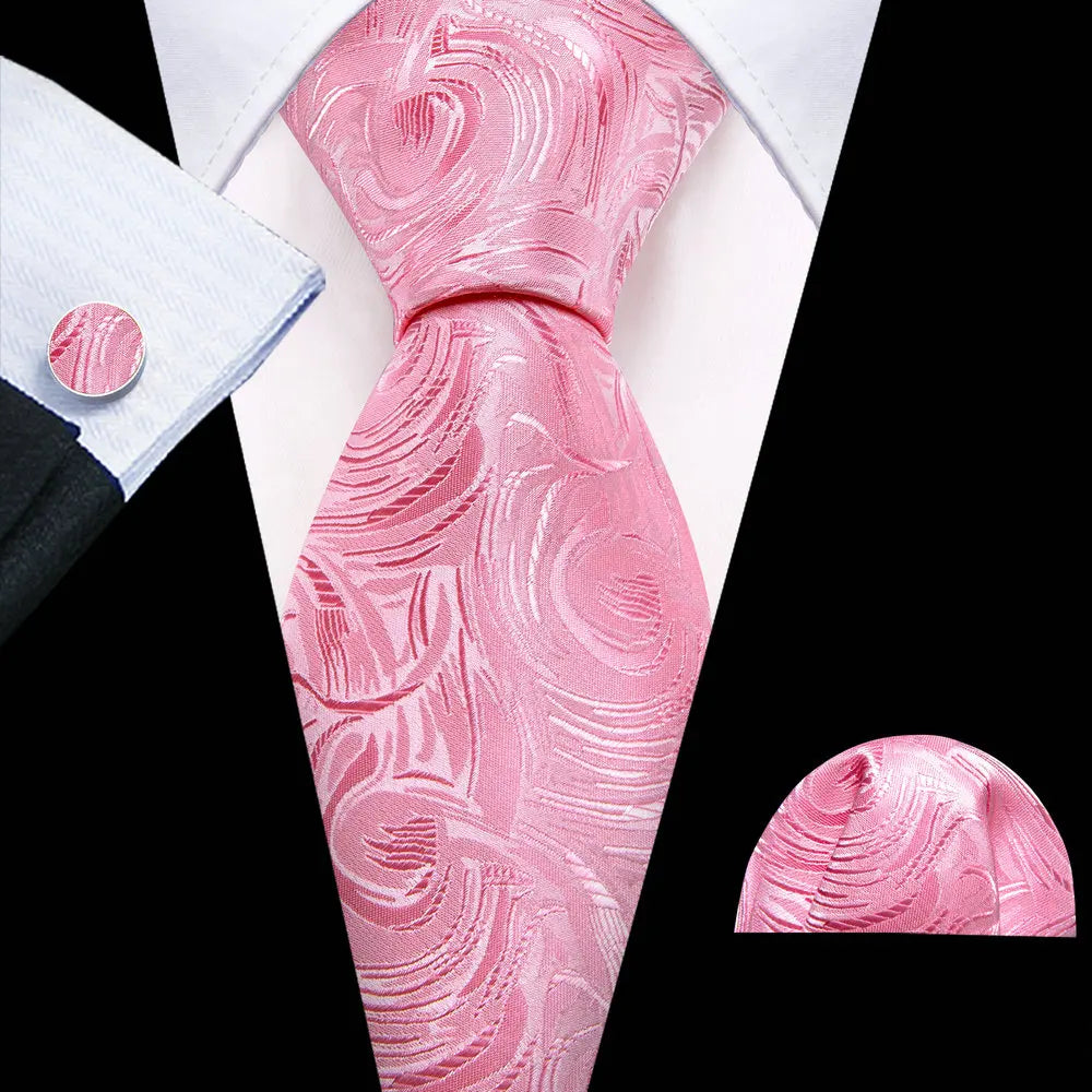 The Pink Coral Silk Tie Set